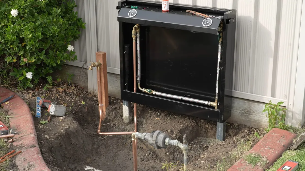 Whole-house water filtration equipment installed on the main line during water filtration in surprise, az